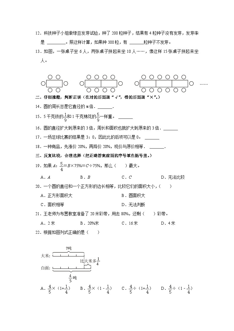 山东省日照市五莲县2022-2023学年六年级上学期期末数学试卷02