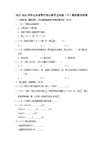 山东省枣庄市山亭区2022-2023学年五年级下学期期末数学试卷