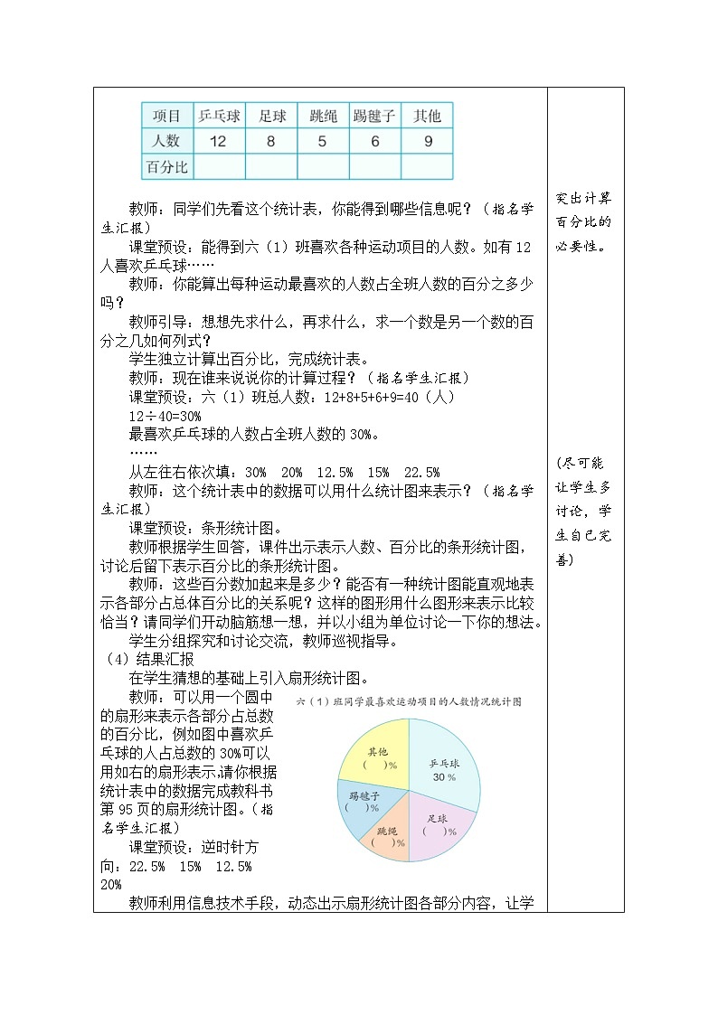 7.1 扇形统计图的认识（教案）人教版六年级上册数学02