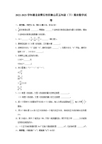 湖北省黄石市西塞山区2022-2023学年五年级下学期期末数学试卷