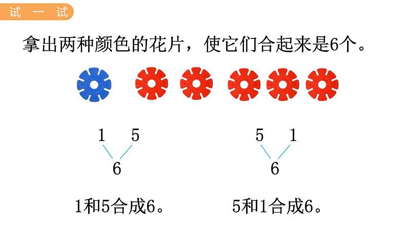 冀教版一年级数学上册课件 4.1  2~6的合与分第7页