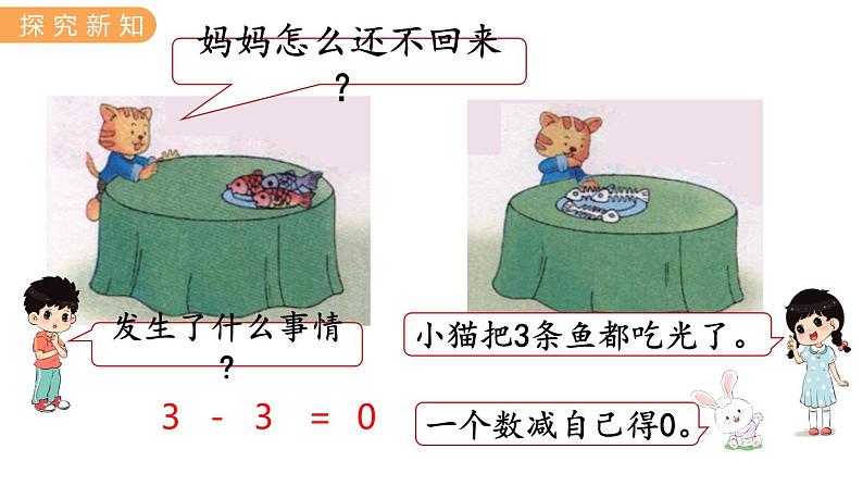 冀教版一年级数学上册课件 5.7  0的加减法04