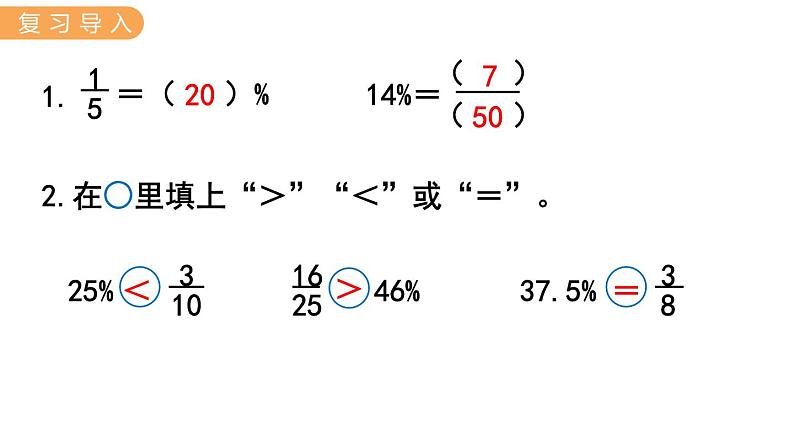 冀教版六年级数学上册课件  第3单元 第3课时  求百分数及小数与百分数互化第2页