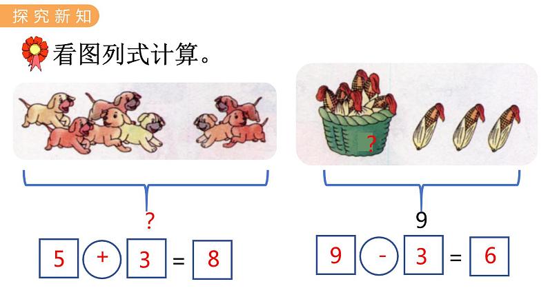 冀教版一年级数学上册课件 5.5  8、9的加减法05