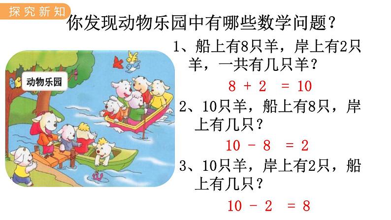 冀教版一年级数学上册课件 5.8  动物乐园第3页