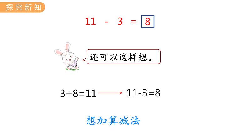 冀教版一年级数学上册课件 9.2  11减几的减法第8页