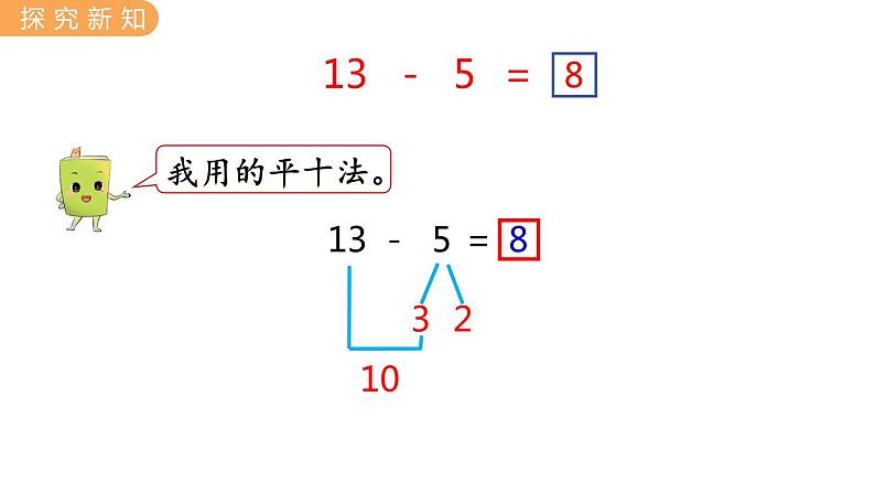 冀教版一年级数学上册课件 9.4  13、14减几的减法第5页