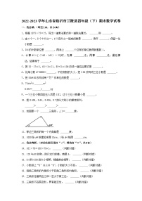 山东省临沂市兰陵县2022-2023学年四年级下学期期末数学试卷