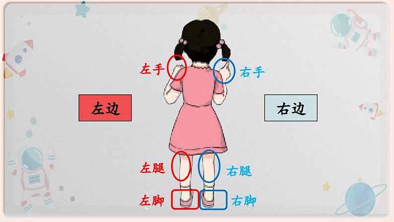 【最新教材插图】人教版小学一年级数学上册第二单元第二课时《左、右》精品课件第7页