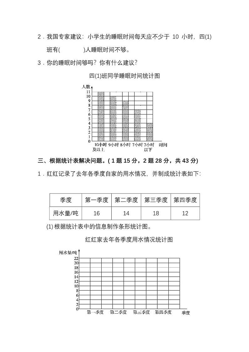 人教版数学四年级上册第七单元检测卷 （附答案）02