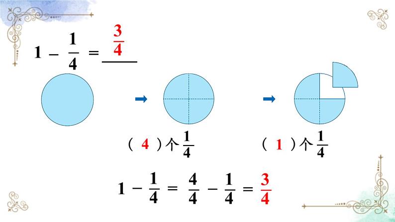 三年级数学上册第八单元第二课时 1减几分之几课件PPT第5页