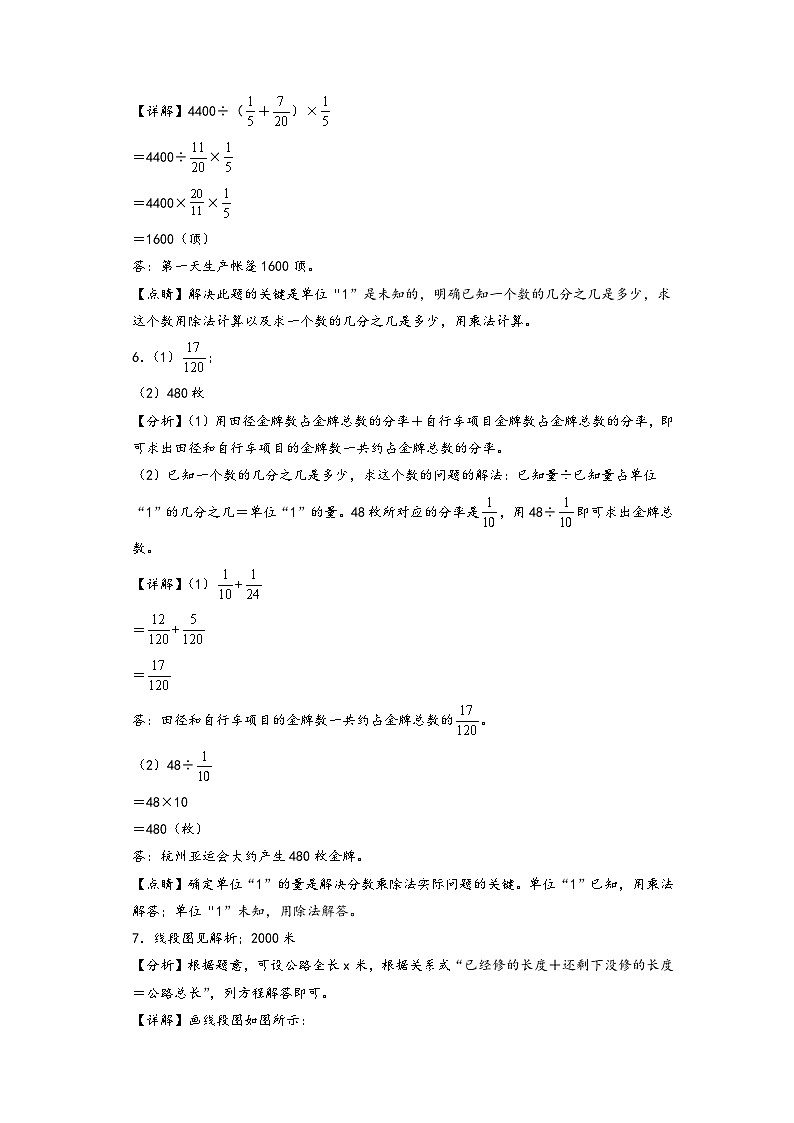 （解决问题专项）第三单元   分数除法（含各大考点）-2022-2023学年六年级数学上册单元考点梳理与精炼（A3+A4+答案解析）（人教版）03