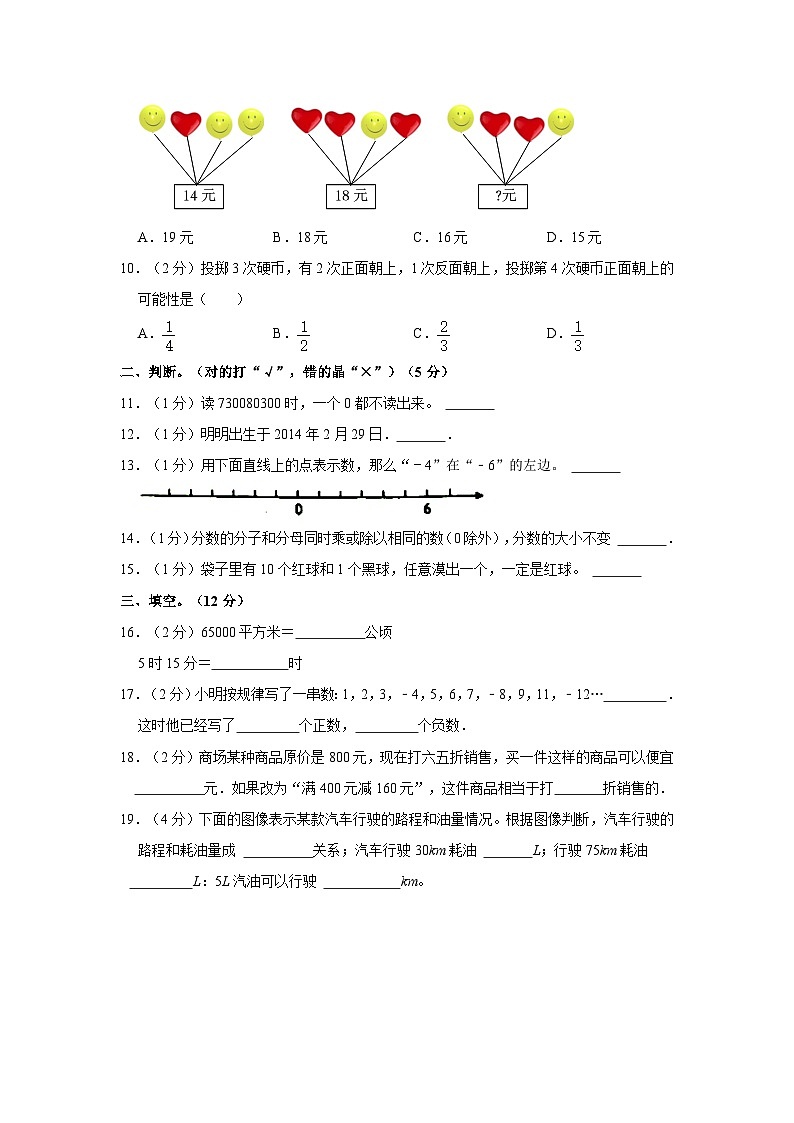 河南省信阳市固始县2022-2023学年六年级下学期期末数学试卷第2页
