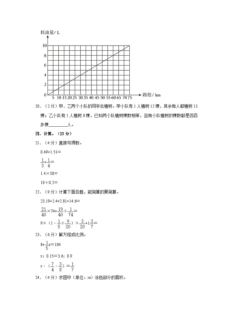 河南省信阳市固始县2022-2023学年六年级下学期期末数学试卷第3页