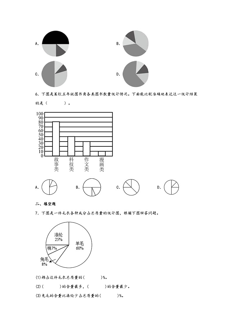 第七单元  扇形统计图（易错题专项）-2023-2024学年六年级数学上册重难点易错题之讲练测（人教版）第2页