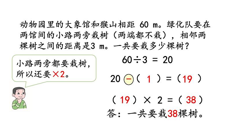 小学数学人教版五年级上册7.2 两端都不栽的植树问题教学课件（2023秋新版）05