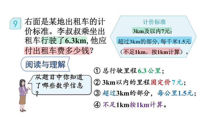 小学数学人教版五年级上册1.12 分段计费的实际问题教学课件（2023秋新版）03