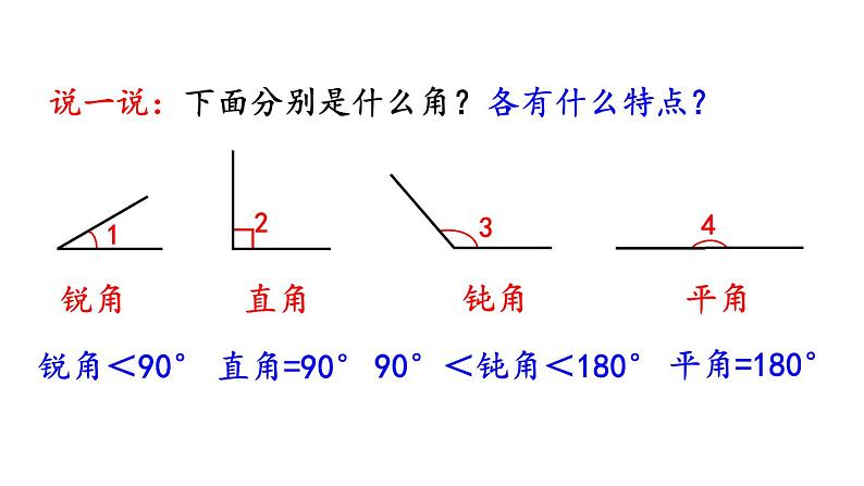 小学数学人教版四年级上册3.3 角的分类教学课件（2023秋新版）06