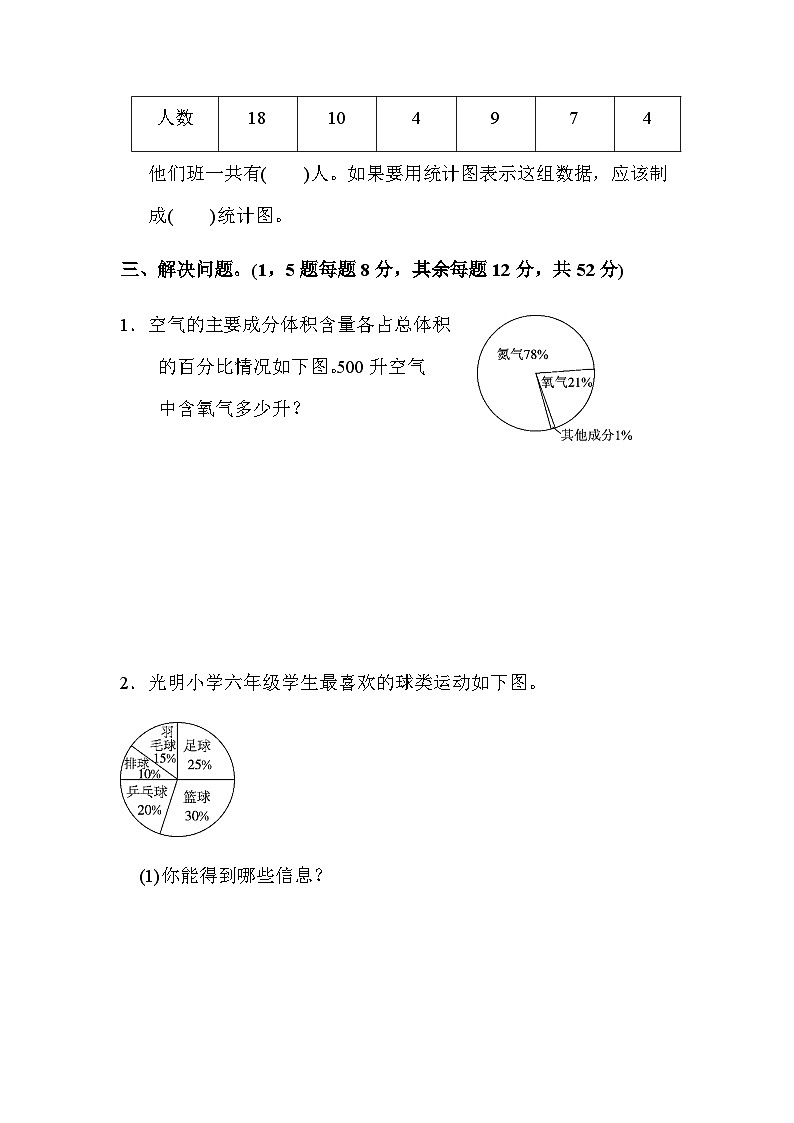 六年级数学上册教材过关卷(7)（附答案）第3页