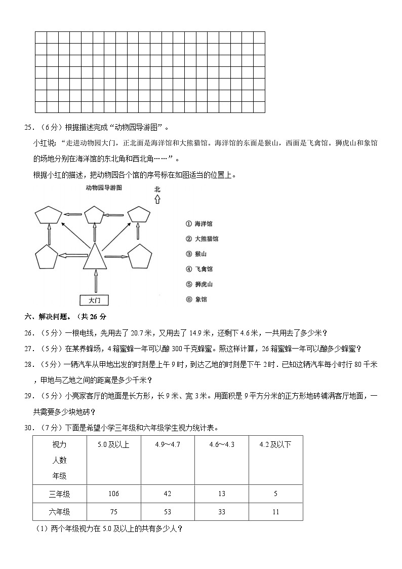新疆维吾尔自治区伊犁哈萨克自治州2022-2023学年三年级下学期期末数学试卷第3页