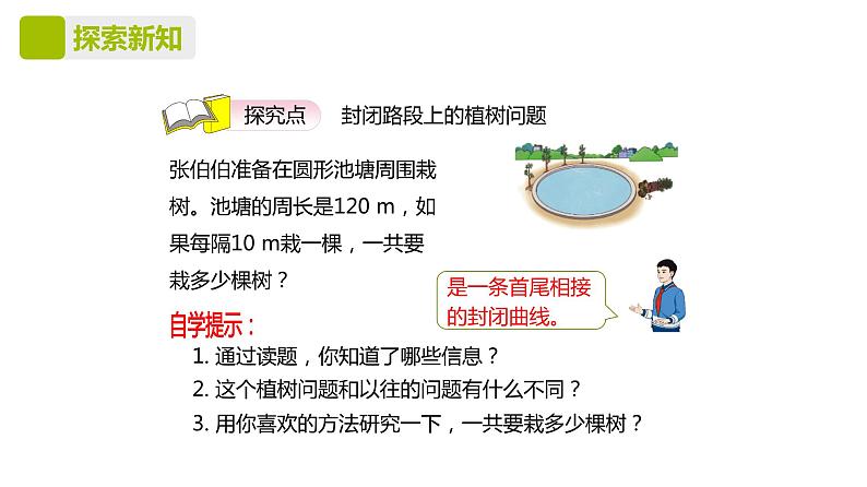人教版（新）五上 第七单元 1.封闭曲线上的植树问题【优质课件】06