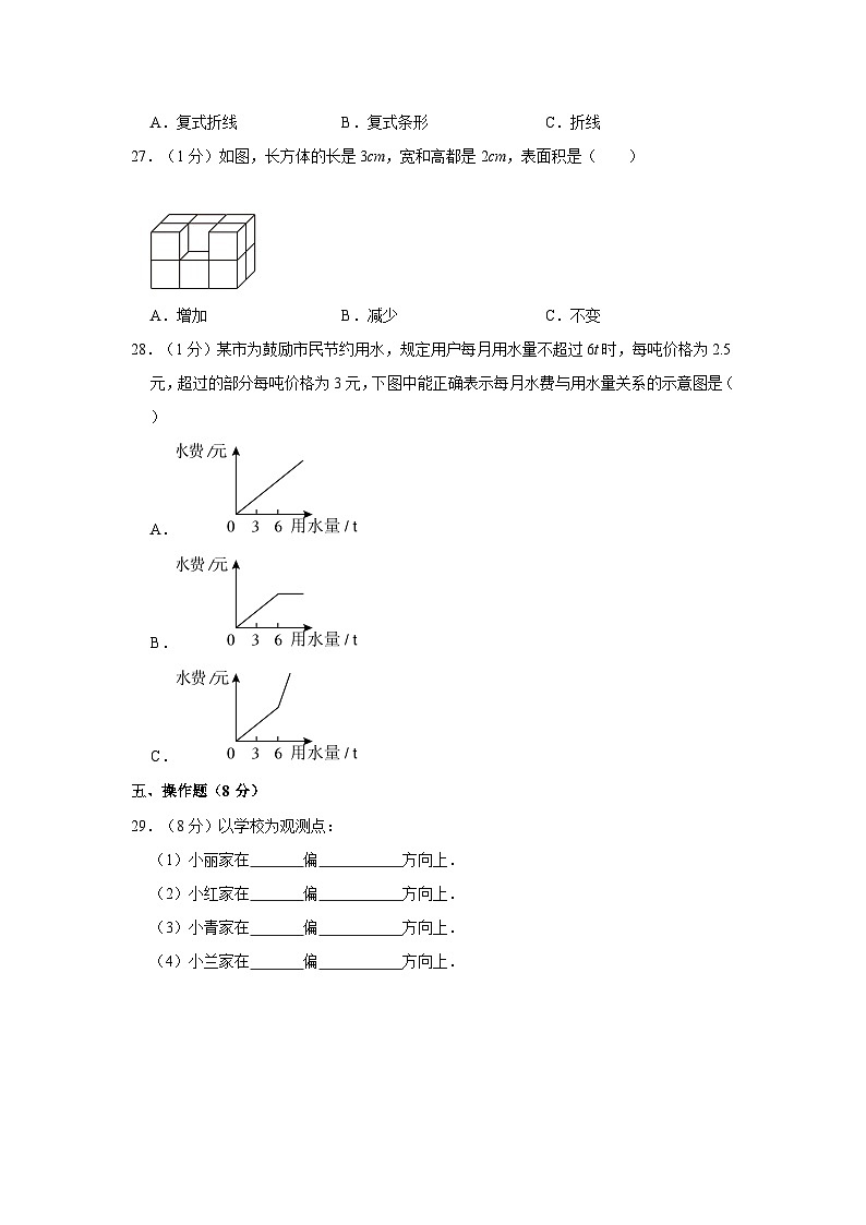 2022-2023学年山东省聊城市茌平地区五年级下学期期末数学试卷（A卷）（含解析）第3页