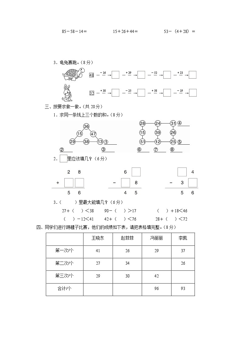 人教版二年级数学上册知识梳理第2单元综合检测卷02