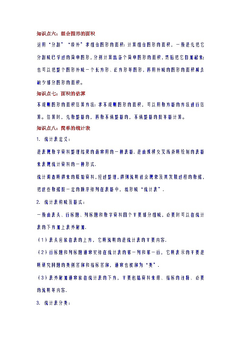 【期中复习】苏教版数学五年级上册--第2讲《多边形的面积》复习讲义（教师版）第3页