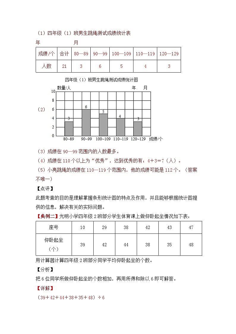 【期中专项卷】苏教版数学四年级上册--第四单元《统计表和条形统计图（一）》应用题专项讲义第3页