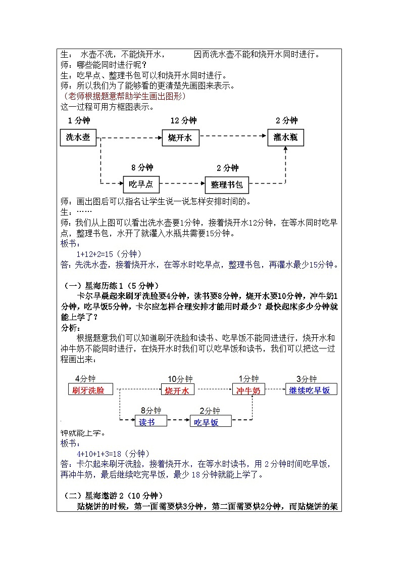 奥数三年级上册寒假课程第3讲《合理安排时间》教案02