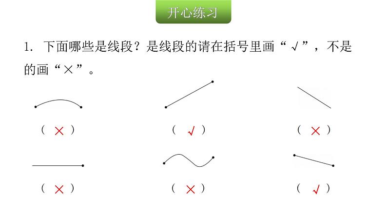 人教版小学二年级数学上册第一单元长度单位第三课时认识线段教学课件第3页