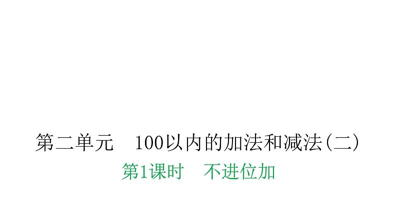 人教版小学二年级数学上册第二单元100以内的加法和减法(二)第一课时不进位加教学课件第1页