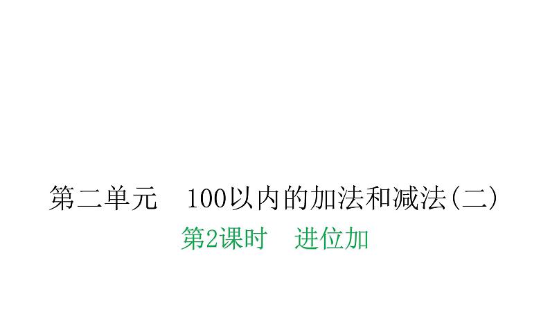 人教版小学二年级数学上册第二单元100以内的加法和减法(二)第二课时进位加教学课件01