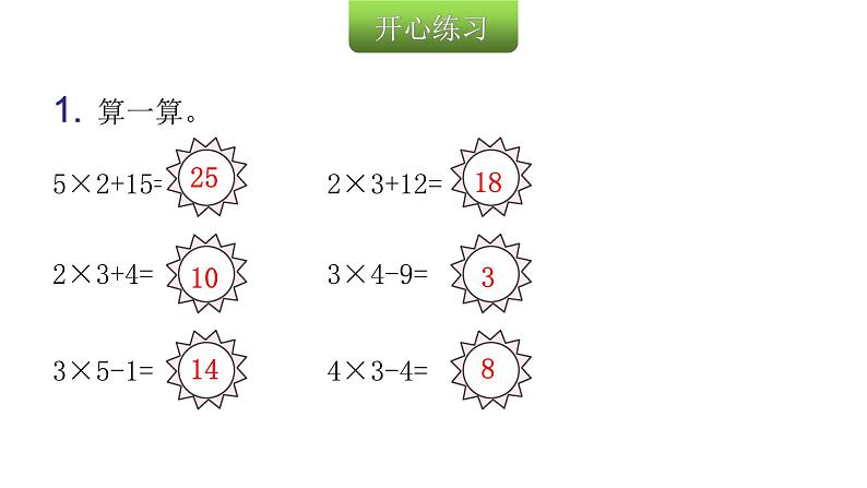 人教版小学二年级数学上册第四单元表内乘法 （一）第十课时乘加、乘减(2)教学课件03