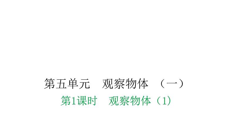 人教版小学二年级数学上册第五单元观察物体 （一）第一课时观察物体（1)教学课件01