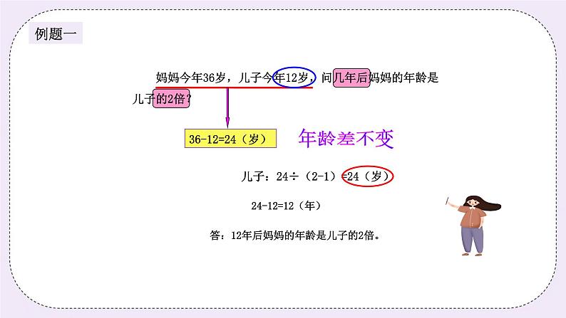 奥数五年级下册秋季课程 第9讲《巧算年龄》课件第5页