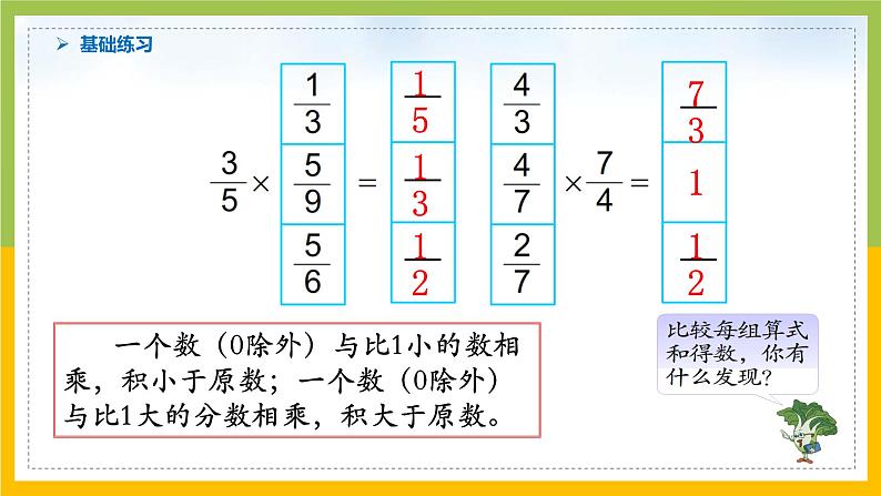 南京力学小学苏教版6年级数学上册第2单元第6课《分数与分数相乘及分数连乘练习》课件第2页