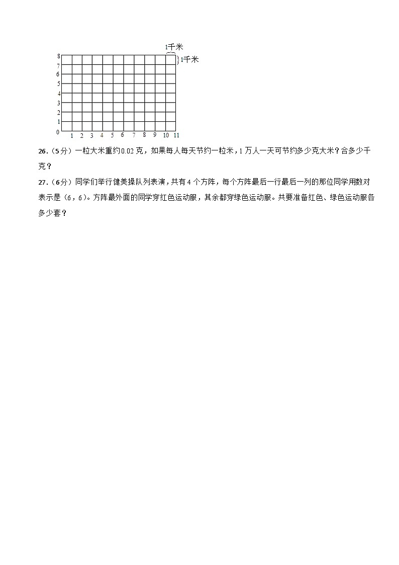 第一次月考模拟检测（1、2单元）（试题）-五年级上册数学人教版第3页