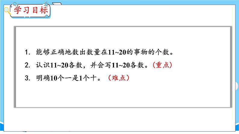 6.1 11~20各数的认识（1） 人教数学一年级上册【教学课件】第2页