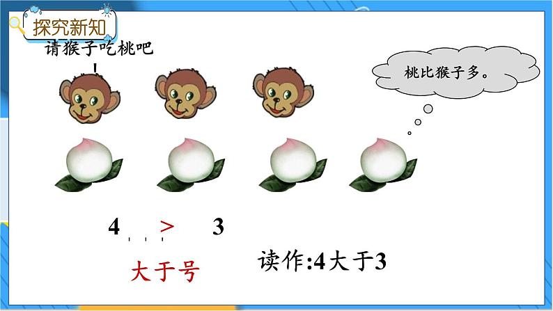 冀教版数学一上 2.4 认识 ＞、＜ 和 = 课件+教案+练习06