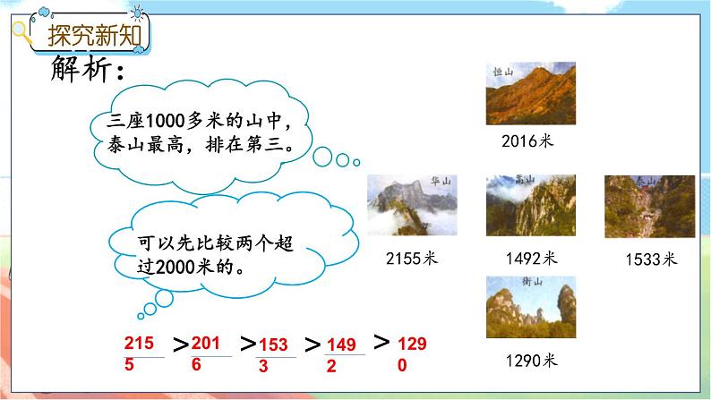 冀教版数学三上 1.3 万以内数的大小比较  课件+教案+练习04