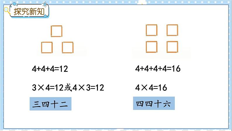 3.4 4的乘法口诀 冀教数学2年级上册【教学课件+教案+习题】05