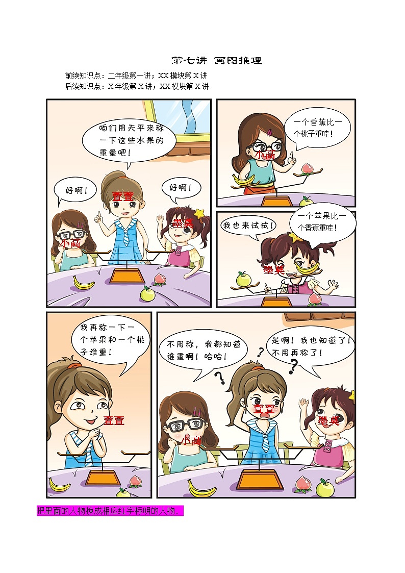 人教版二年级数学上册【课本】二年级（上）第07讲 画图推理第1页