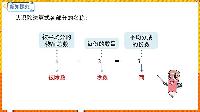 数学冀教二（上）第5单元：表内除法(一) 课时3 认识除法各部分的名称 教学课件第7页