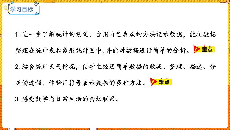 数学冀教二（上）第6单元：象形统计图和统计表 课时2 用不同的方式表示和整理简单数据 教学课件02