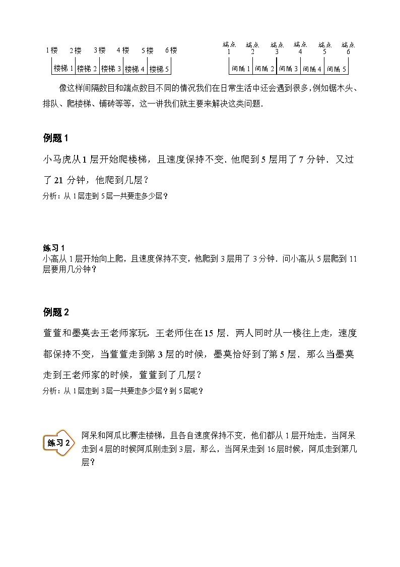 人教版三年级数学上册【课本】三年级（上）第06讲 复杂间隔问题02