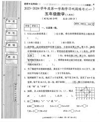 河北省邢台市平乡县北牌小学2023-2024学年五年级上学期数学巩固练习试题（一） （月考）