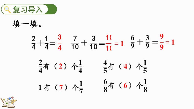 8.2.2 1减几分之几-人教版数学三年级上册第3页