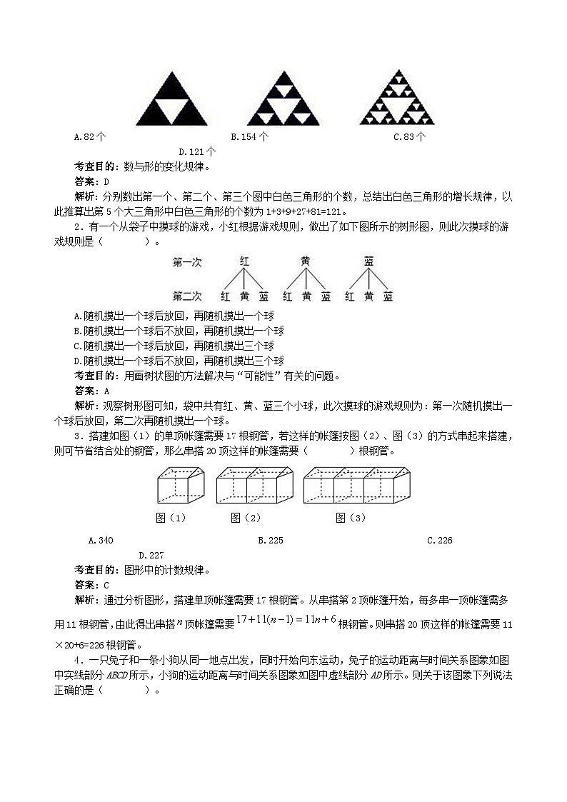 人教版六年级数学上册《数学广角──数与形》同步试题1第3页