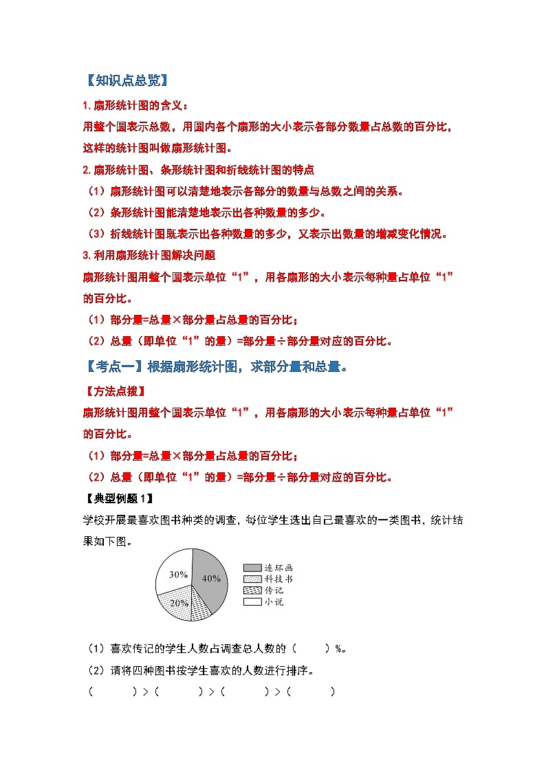人教版六年级数学上册第七单元扇形统计图（原卷版）第2页
